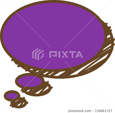 一個圓形塗鴉風格對話框圖示。 一個圓形塗鴉風格對話框圖示。 138061727