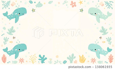 適合兒童的柔和鯨鯊海洋背景。 138061935