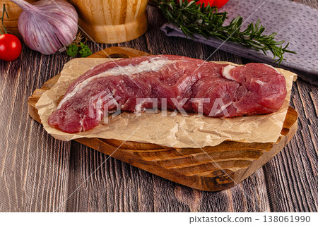 Raw pork meat tenderloin fillet 138061990
