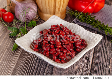 Vegan cuisine canned red kidney beans Vegan cuisine canned red kidney beans 138061994