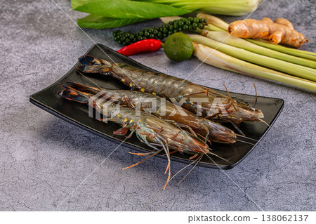Raw fresh tiger prawn for cooking 138062137