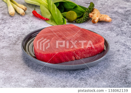 Raw fresh Tuna fillet fish steak 138062139