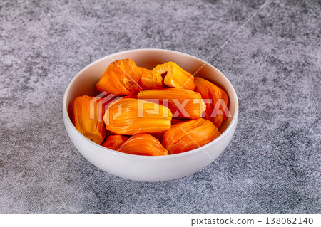 Ripe sweet juicy jackfruit segment Ripe sweet juicy jackfruit segment 138062140