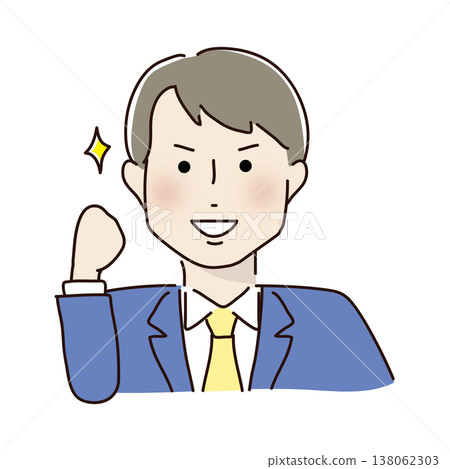 一個穿著西裝做膽量姿勢的男人 一個穿著西裝做膽量姿勢的男人 138062303