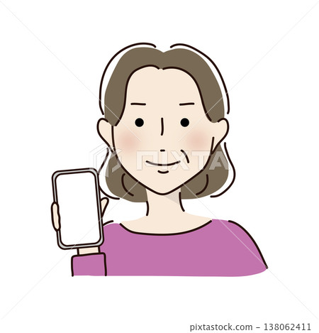 一位舉止優雅的女士展示她的手機 138062411