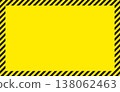 Yellow and black warning stripe frame - Danger/Caution design background image - Vector illustration material 138062463