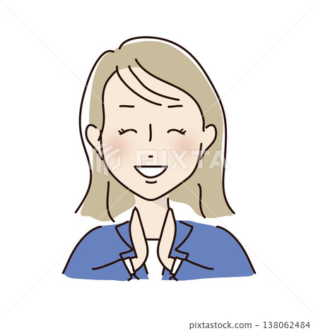 一位身穿西裝的女士高興地鼓掌。 一位身穿西裝的女士高興地鼓掌。 138062484