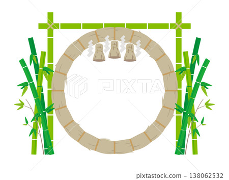 Passing through a ring of reeds wrapped in bamboo 138062532