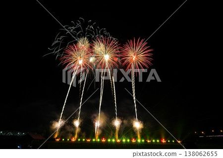 Fireworks blooming in the night sky 138062655