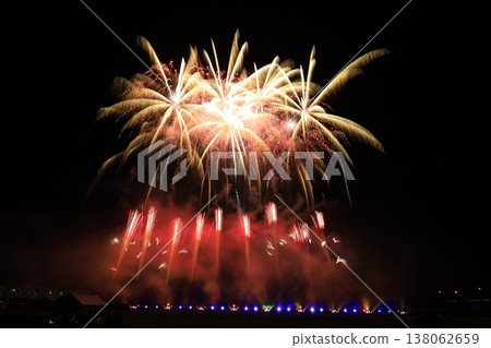 Fireworks blooming in the night sky Fireworks blooming in the night sky 138062659