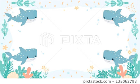 A tropical ocean background gently colored by whale sharks. 138062798
