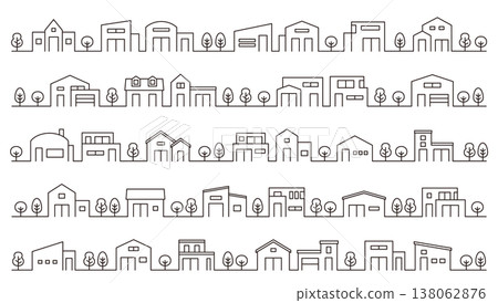 Streetscape, background, material, house, detached house, home, line drawing, material, simple, decoration, ornament, vector, illustration Streetscape, background, material, house, detached house, home, line drawing, material, simple, decoration, ornament, vector, illustration 138062876