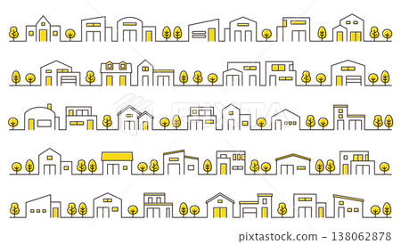 Streetscape, background, material, house, detached house, home, line drawing, material, simple, decoration, ornament, vector, illustration Streetscape, background, material, house, detached house, home, line drawing, material, simple, decoration, ornament, vector, illustration 138062878