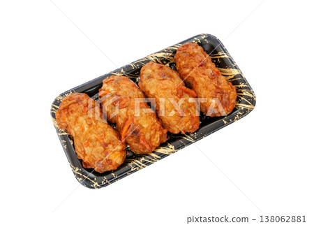 Delicious fried fish cake with seafood, even eaten as is. [White background, cutout] 138062881