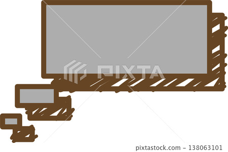 A single square icon of a graffiti-style speech bubble. 138063101