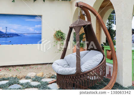 March 21 2026 Macrame Hanging Swing Chair With Wooden Frame 138063342