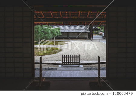 Temple Courtyard Seen Through A Traditional Wooden Gate Nov 28 2025 Temple Courtyard Seen Through A Traditional Wooden Gate Nov 28 2025 138063479