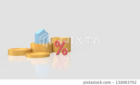 Home Loan Interest Rate and Property Investment Concept 3d render. Home Loan Interest Rate and Property Investment Concept 3d render. 138063702