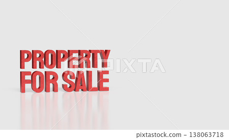 Property For Sale Real Estate Investment and Housing Market Concept 3d render. 138063718