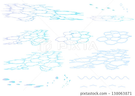 Water surface silhouette background illustration Sea Water surface silhouette background illustration Sea 138063871