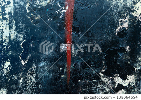 Dark Grungy Wall with Red Spray Paint Street Art Texture Dark Grungy Wall with Red Spray Paint Street Art Texture 138064654
