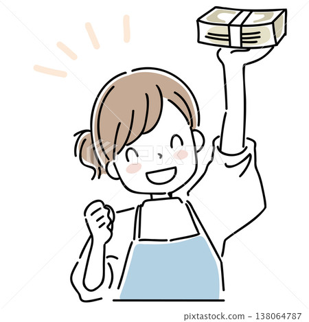 A woman who is happy to have received money. A woman who is happy to have received money. 138064787