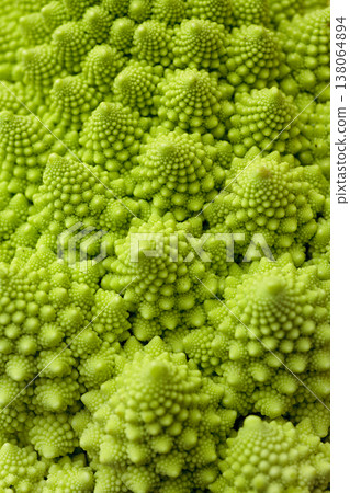 羅馬花椰菜分形結構的特寫 羅馬花椰菜分形結構的特寫 138064894