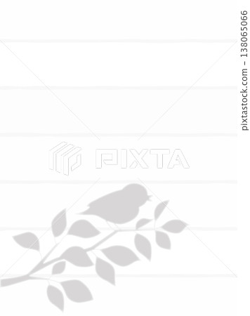一幅豎幅插圖，由棲息在木板和樹枝上的小鳥的輪廓組成。 138065066