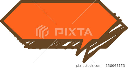 一個塗鴉風格的六邊形對話框圖示。 一個塗鴉風格的六邊形對話框圖示。 138065153