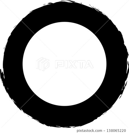 Circle frame brush stroke, round shape 138065220