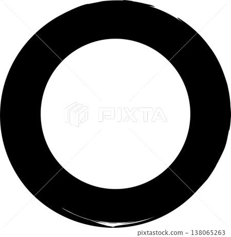 Circle frame brush stroke, round shape 138065263