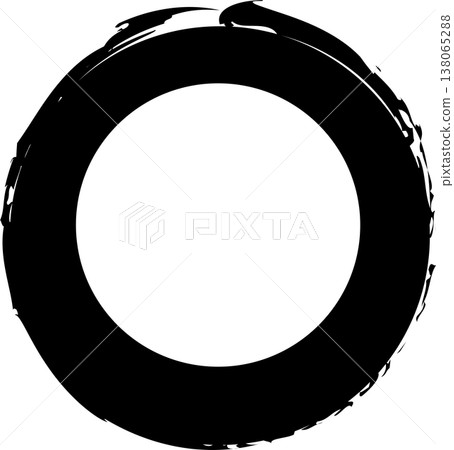 Circle frame brush stroke, round shape 138065288