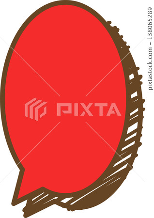 A single circular icon of a graffiti-style speech bubble. 138065289