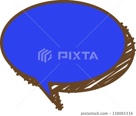 A single circular icon of a graffiti-style speech bubble. 138065316