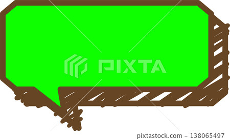 A single square icon of a graffiti-style speech bubble. 138065497