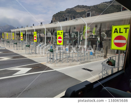Marseille, France - Autostrade motorway, highway - payment with card. Marseille, France - Autostrade motorway, highway - payment with card. 138065686