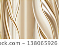 奢華的米色緞面窗簾紋理背景 138065926