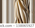 奢華香檳金色緞面窗簾紋理背景 138065927