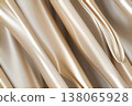 奢華香檳金色緞面窗簾紋理背景 138065928