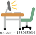 Simple desktop PC icons in color (monitor, work environment, office) 138065934