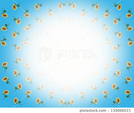 Sunflower light blue message card 138066015