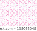 Romantic hand-drawn pink floral pattern with roses and hearts on a white background. Perfect for wedding stationery and gift wrap. 138066048
