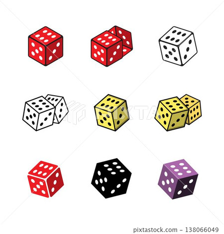 Dice icon set vector design templates 138066049
