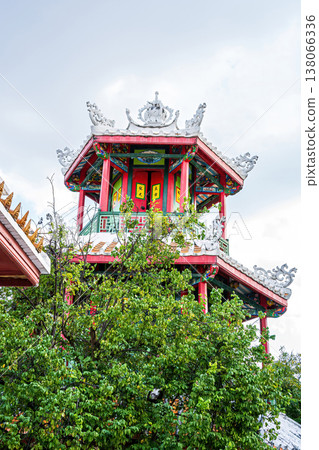 Colorful Chinese temple pavilion 138066336