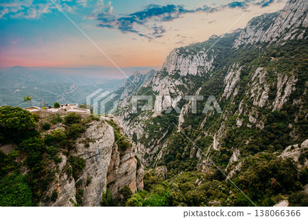 Montserrat Mountains and viewpoint near Barcelona 138066366