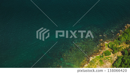 Aerial view of tropical coastline 138066420