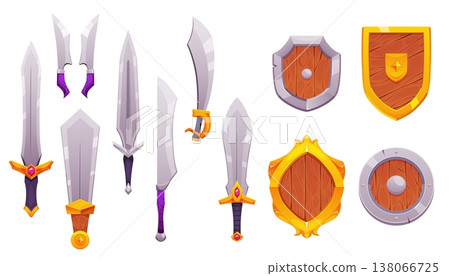 A collection of medieval swords, daggers,... - Stock Illustration ...