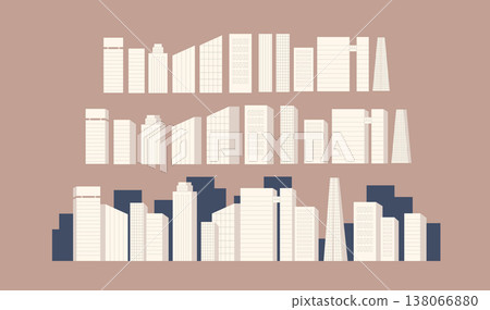 Minimal city buildings and cityscape 138066880