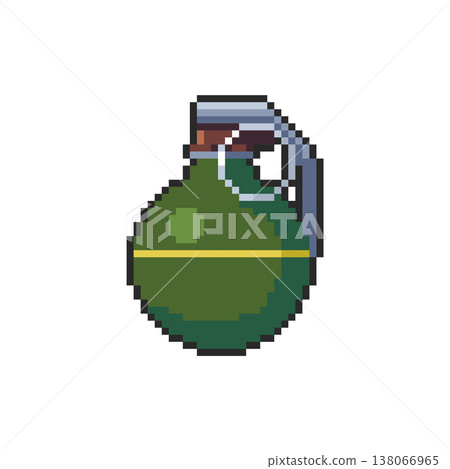 Pixel art Hand Grenade game asset design Pixel art Hand Grenade game asset design 138066965