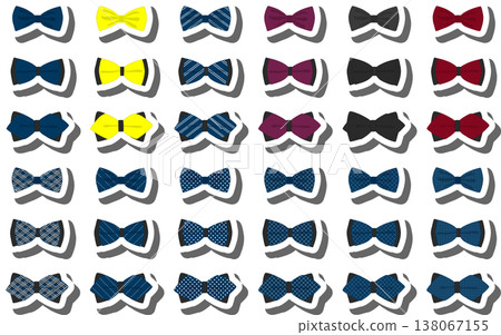 big colored set ribbon different types, bow tie various size big colored set ribbon different types, bow tie various size 138067155